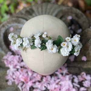 White Wild Rose Bridal Headband